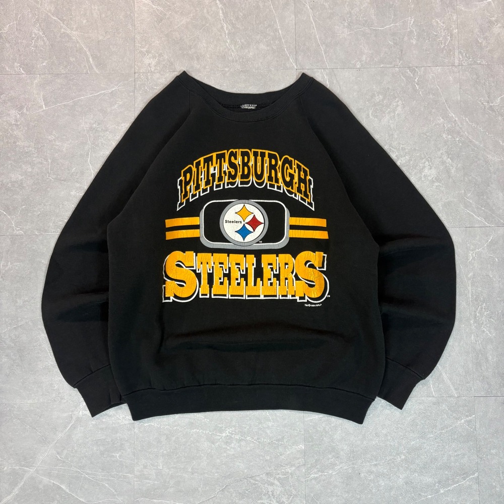 Vintage 1994 Pittsburgh Steelers Sweatshirt Mens Black NFL Graphic Crewneck 90s